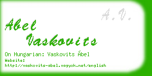 abel vaskovits business card